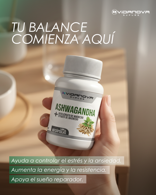 Ashwagandha + Magnesio 1000mg 60 CAPS / Oferta exclusiva solo por hoy