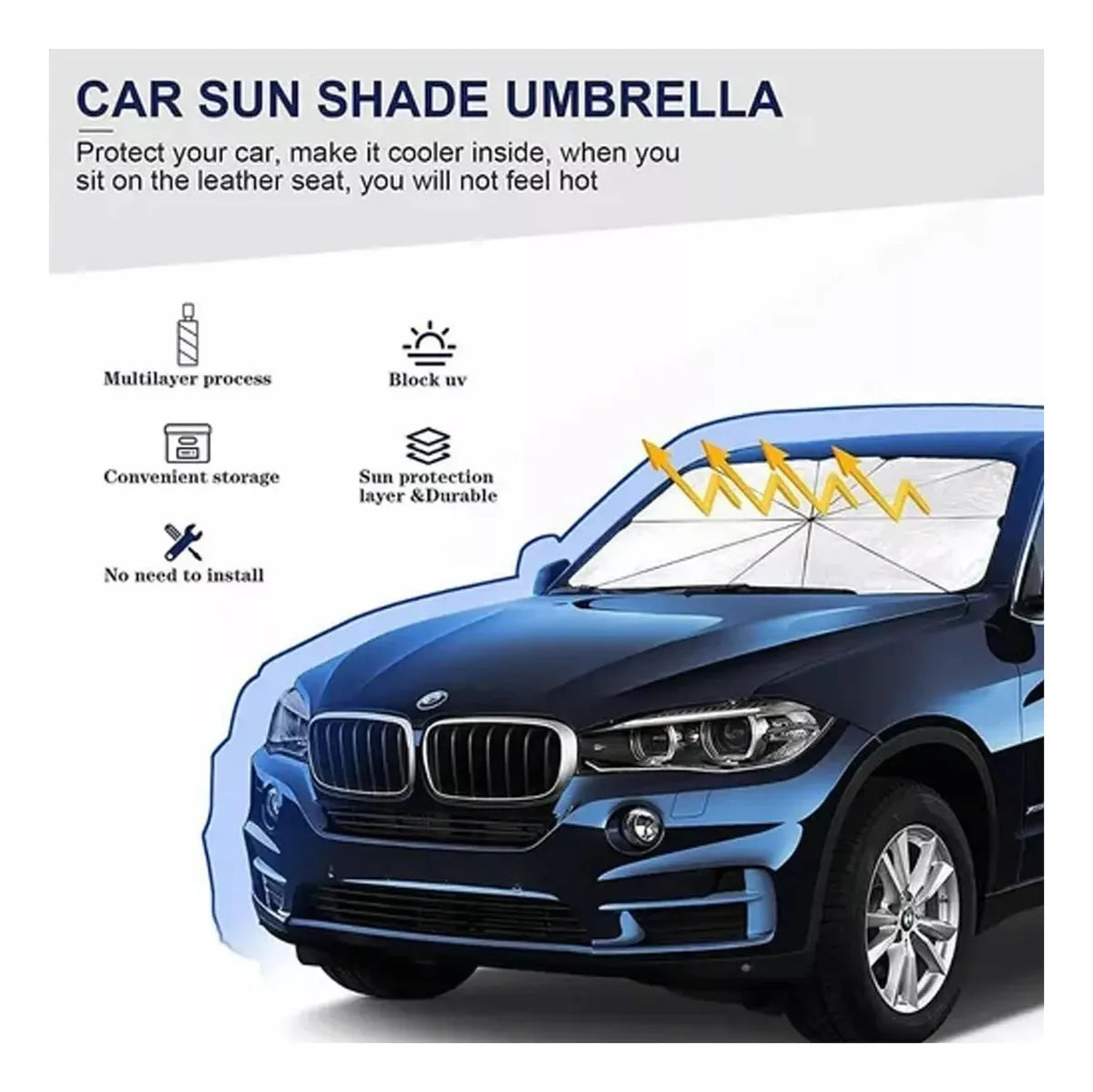 Parasol Quitasol Paraguas Parabrisas / Es el escudo perfecto contra el calor extremo / Aprovecha esta oportunidad única 50% de descuento