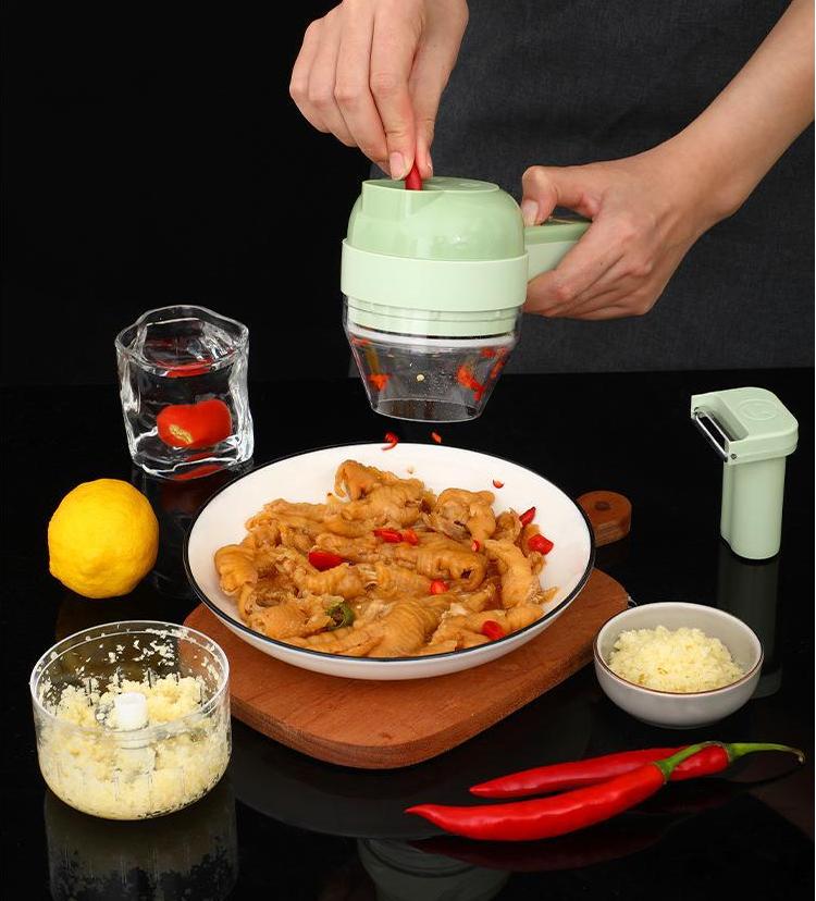 Picadora Eléctrica 4 En 1 Portatil / No mas tiempo perdido en la cocina con este picador!